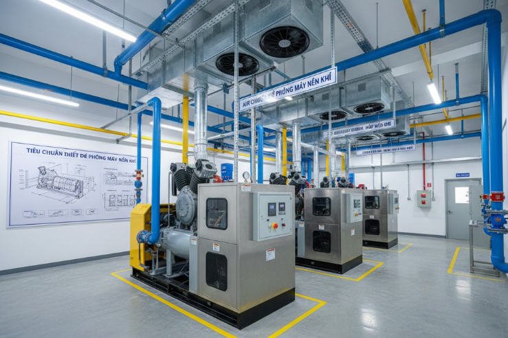 Tiêu chuẩn thiết kế phòng máy nén khí
