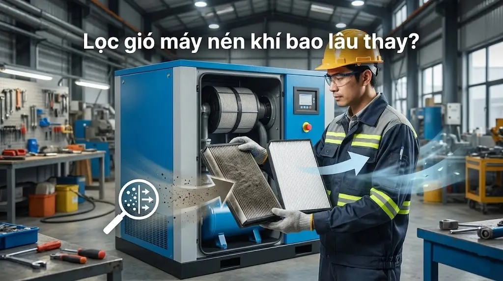 Lọc gió máy nén khí bao lâu thay? 5 Dấu hiệu cần thay ngay